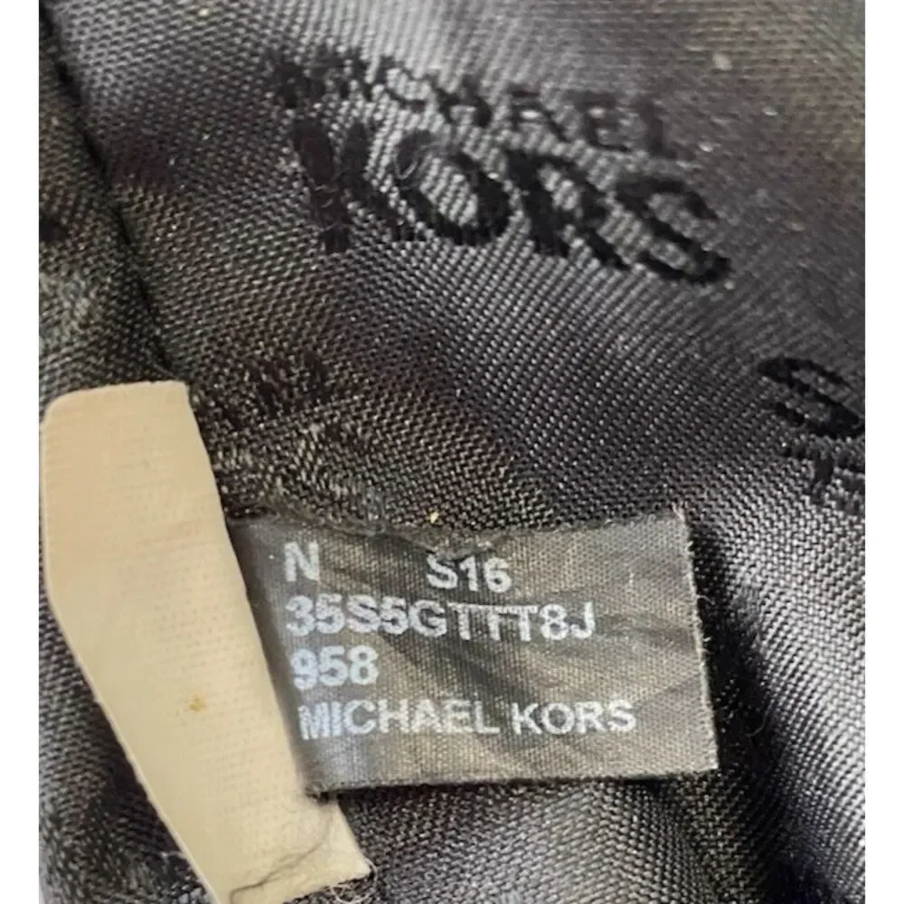 Michael Kors Women's Soft HandBag, Large - Black MK Logo - Picture 15 of 16